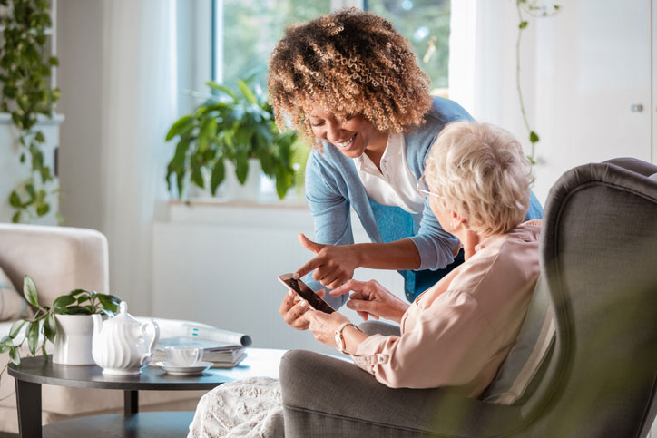 using technology to communicate with an elderly patient