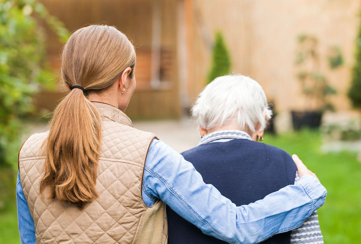 walking with the elderly