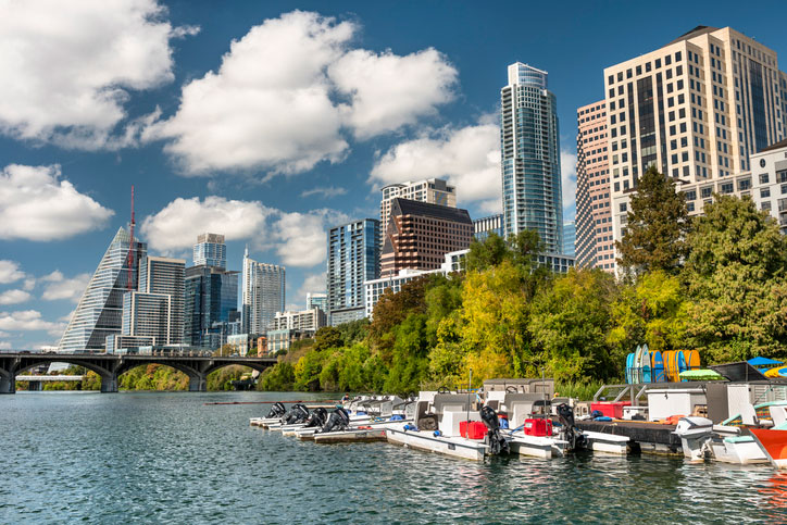 downtown austin by the river